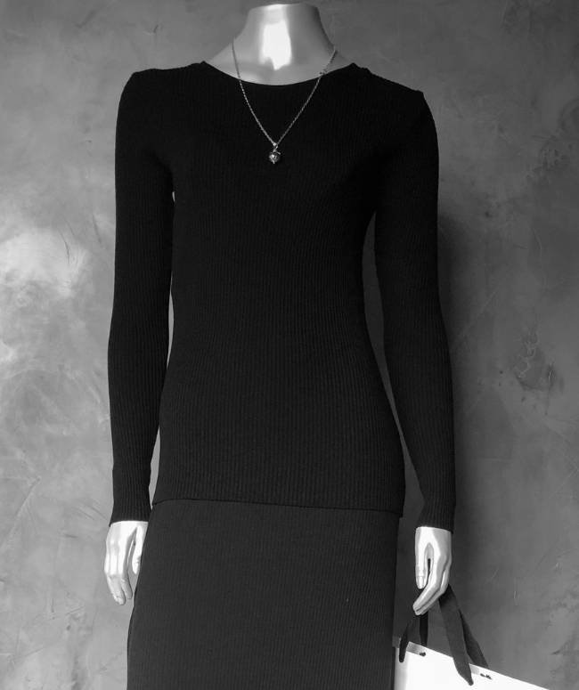 Blusa Drop Tricot Preta Frente