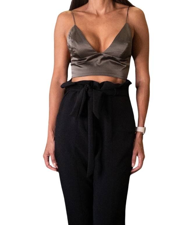 Bralette Seda Verde Oliva