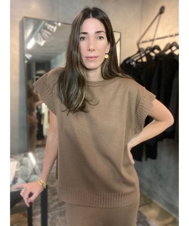 Conjunto Klein Tricot Camelo 2 Conjunto Klein Tricot Camelo