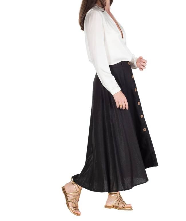 Saia Bing Linho Preta 1